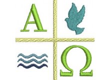 Stickdatei - Alpha Omega